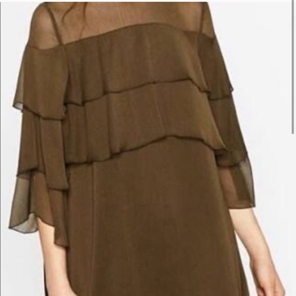 ZARA Basic Olive Green Dress